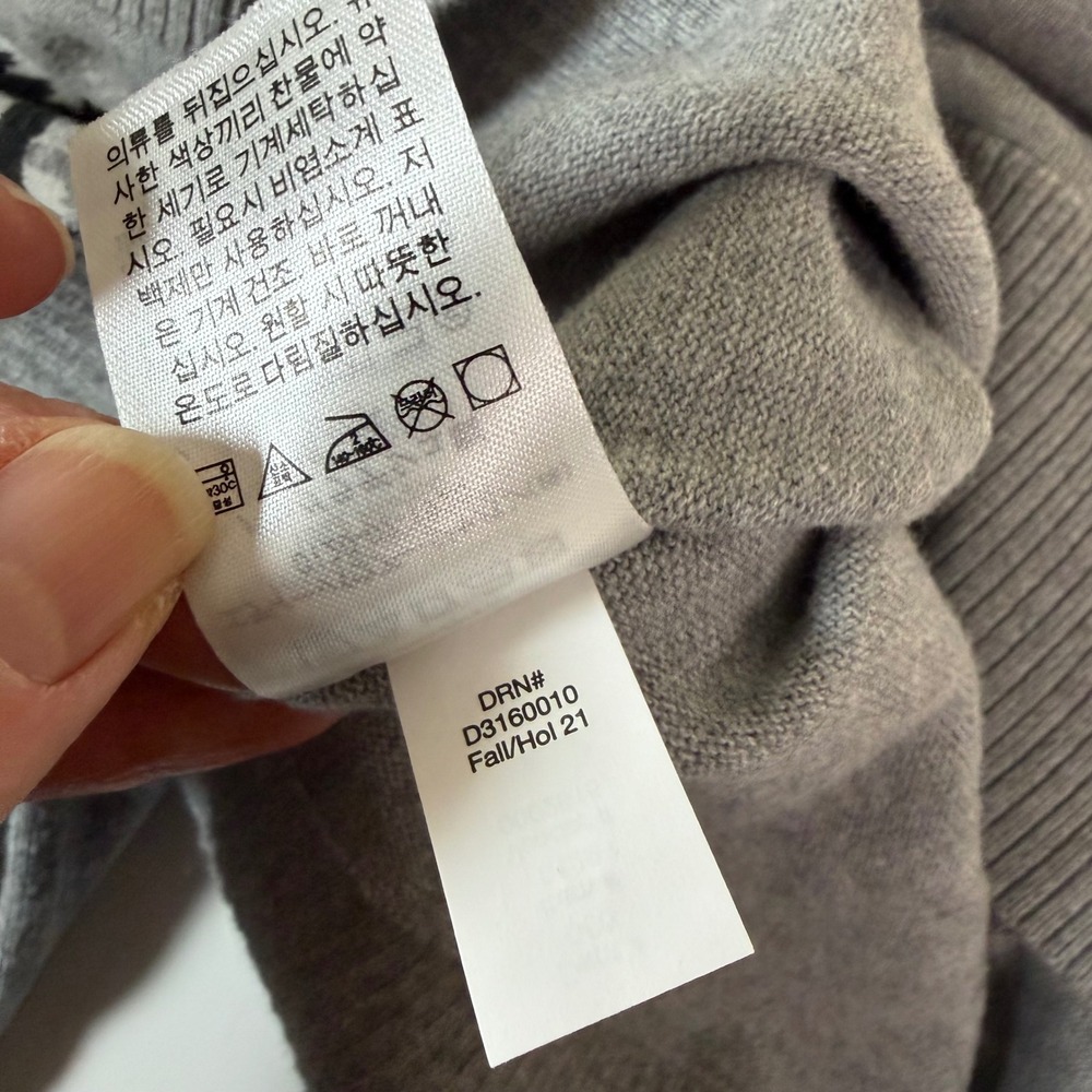 Eddie Bauer Women Medium Gray and Black Ski Cascadia Crewneck Sweater Fair Isle - Picture 9 of 10